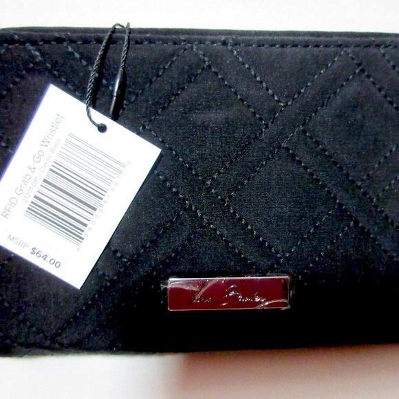 Vera Bradley RFID Grab & Go Wristlet Classic Black Microfiber NWT MSRP $… - Picture 9 of 9